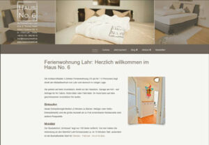 Screenshot Homepage der Ferienwohnung Haus No. 6 in Lahr