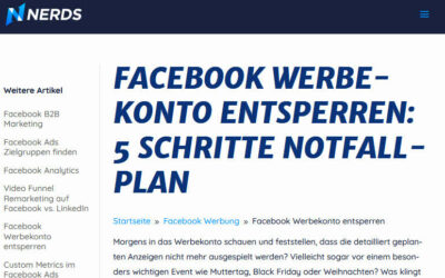 Kleiner Reminder: Facebook-Werbekonto-Sperre